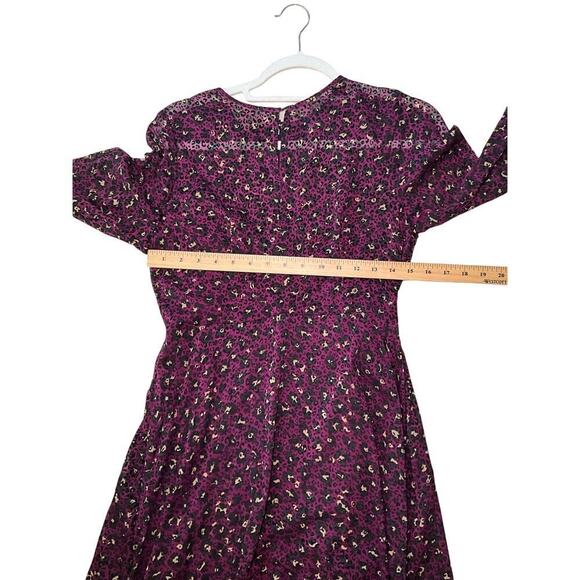 Tommy Hilfiger Womens A-Line Dress Animal Print Long-Sleeve Burgundy Size 8 NWT - Picture 6 of 6